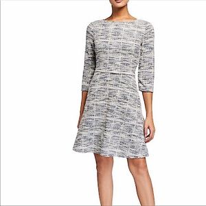 NWOT MAX STUDIO Tweed Gray A-Line 3/4 Sleeve Dress